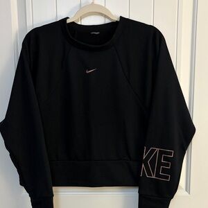 Nike Women's Black Sweatshirt with Pink Glitter  Logo*